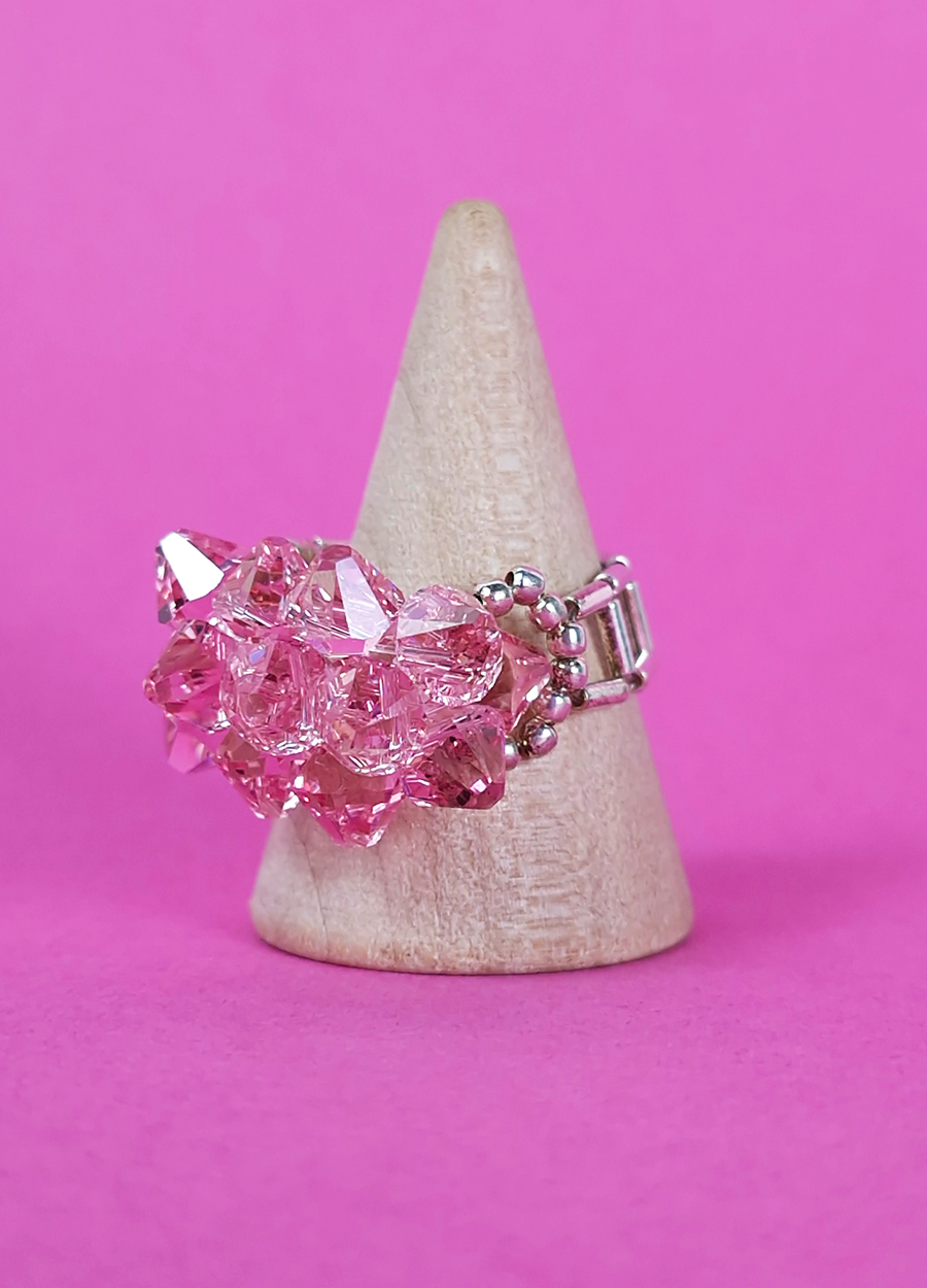 Anillo Cristal Rosado Swarovski en Plata 925