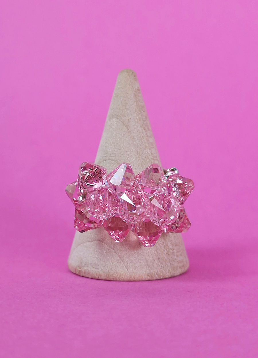 Anillo Cristal Rosado Swarovski en Plata 925