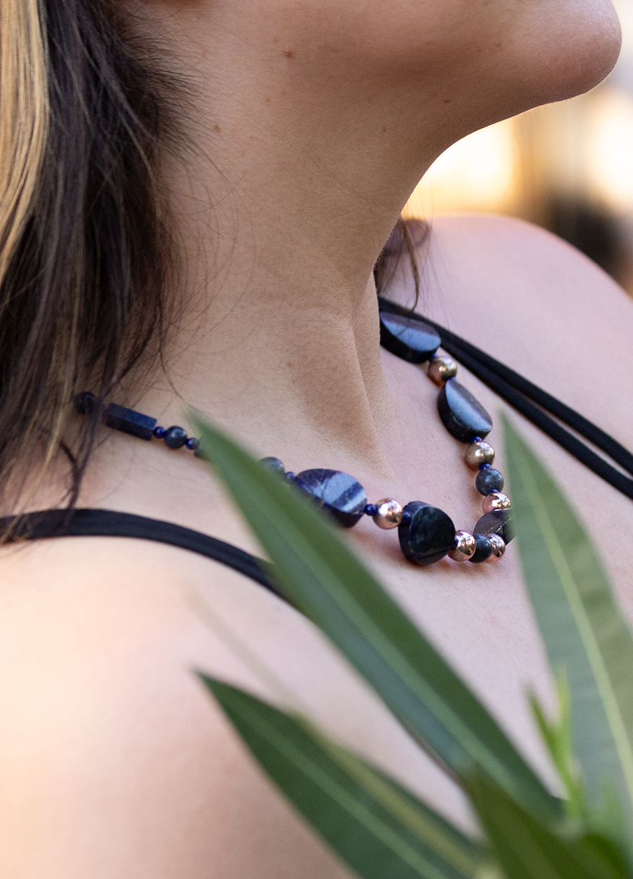 Collar Piedras Naturales Lapizlazuli y Plata 925