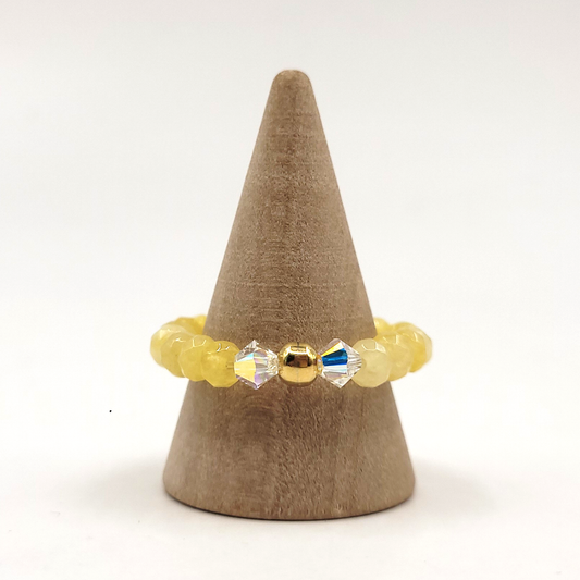 Anillo Zafiro Amarillo y Perla de Oro