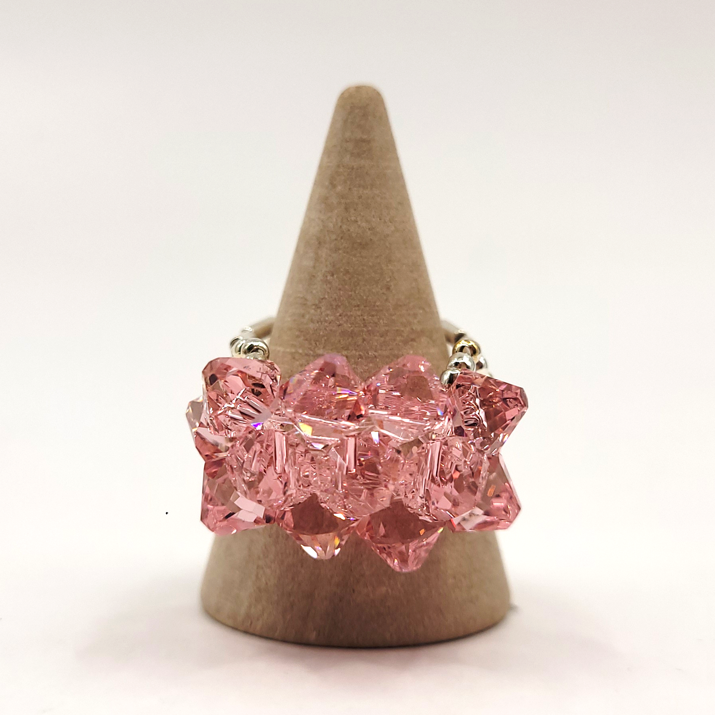 Anillo Cristal Rosado Swarovski en Plata 925